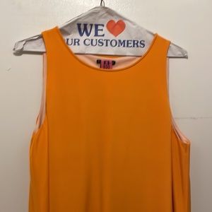 Orange and pink long  sleeveless Theory dress